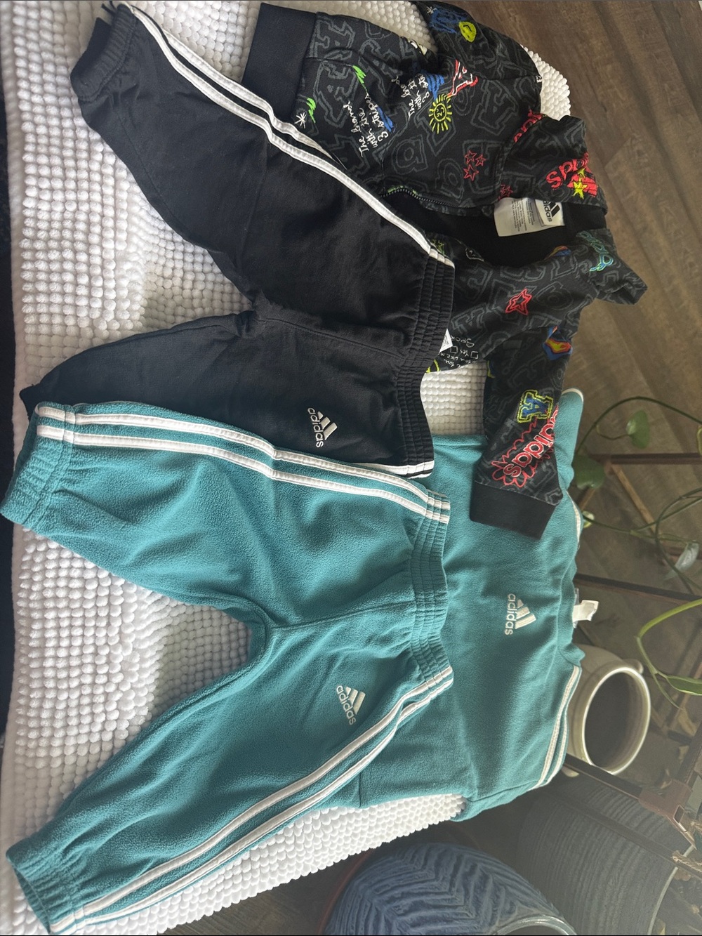 adidas Kids Sweatpants Bundle – Teal and Black